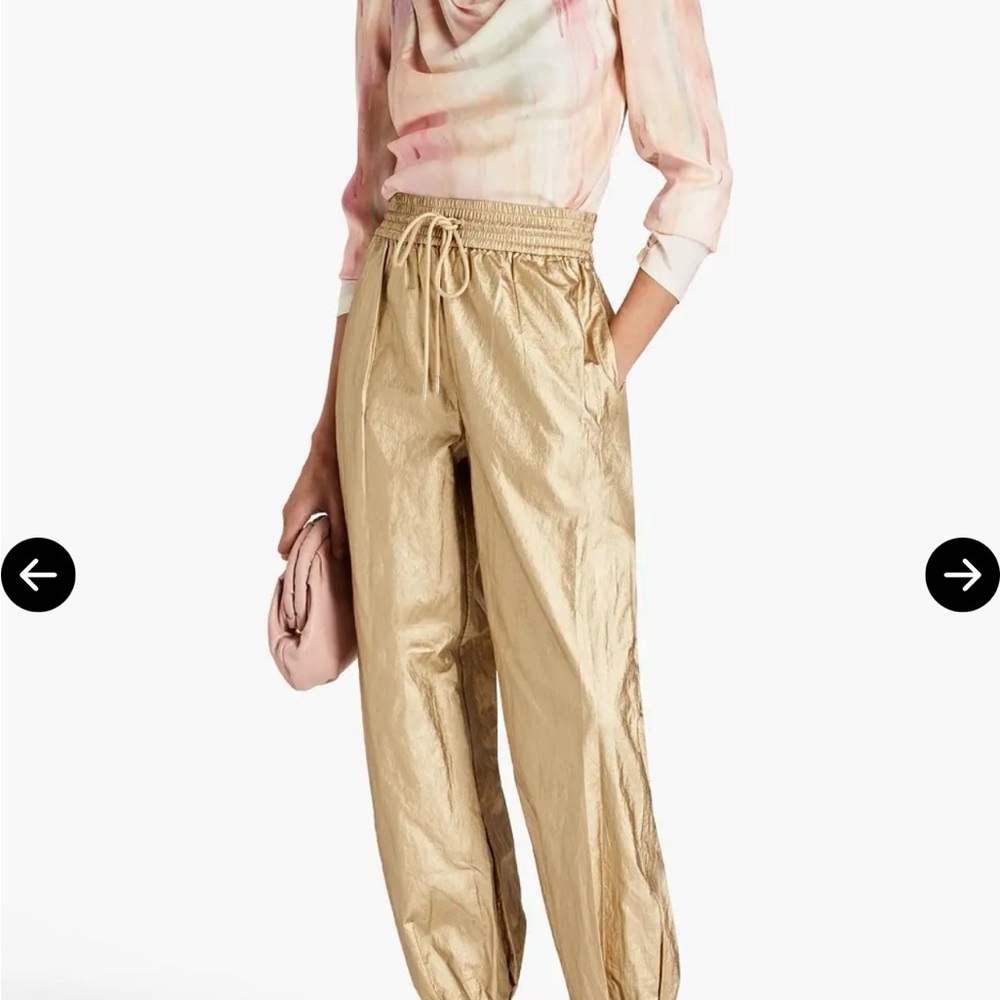 ZIMMERMANN 
Metallic Coated Twill Track Pants - Gold 0 = UK 8/ US 2-4/ FR 36